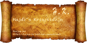 Hajós Krisztián névjegykártya