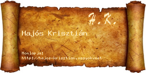 Hajós Krisztián névjegykártya
